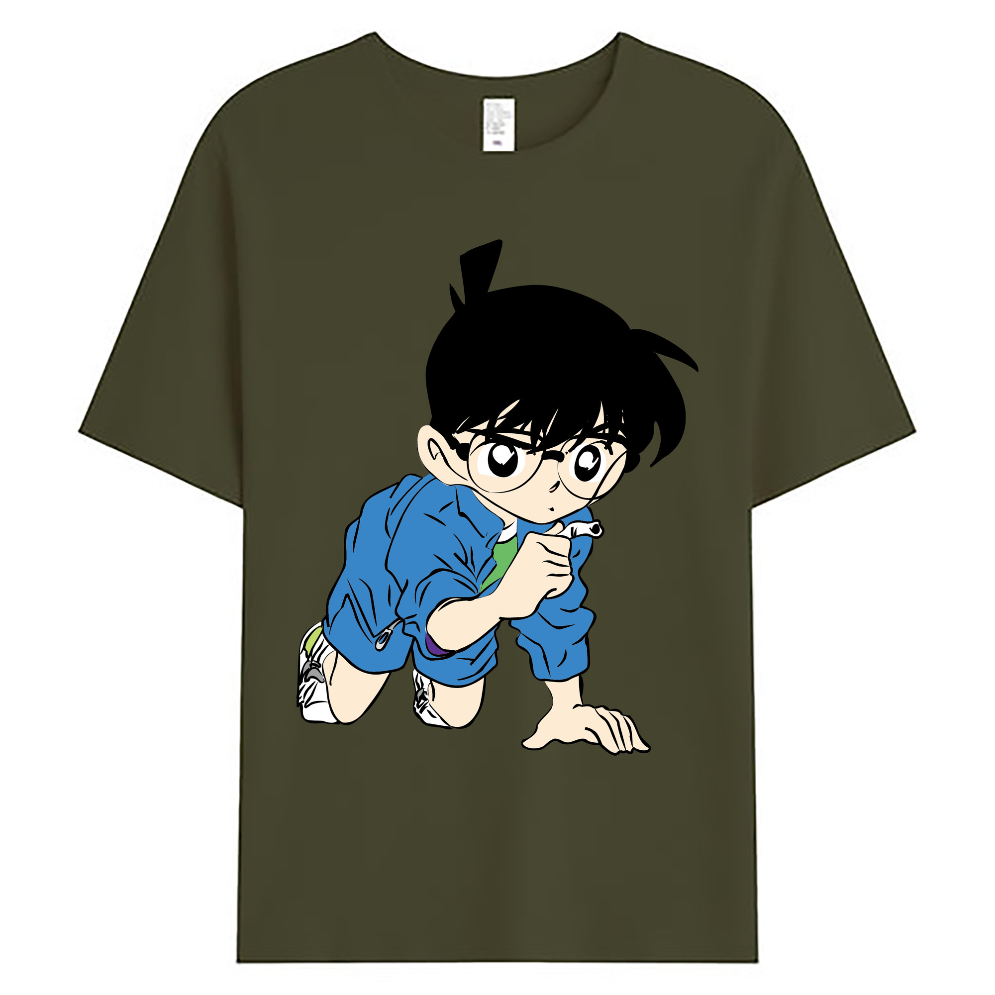 （画像用） 名探偵コナン 江戸川 コナン Detective Conan Conan Edogawa 綿100％ メンズ半袖Tシャツ｜肌触りやわらか＆通気性